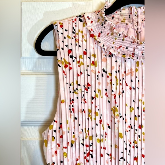 NANETTE LEPORE Women’s Sleeveless Pleated Dress with Smocked Neckline Size 14 - Picture 8 of 11